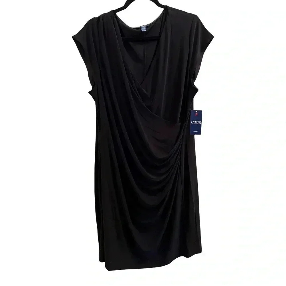 Chaps Black Short Sleeve Dress•Size 22W•Great Dress for the Office/Work•